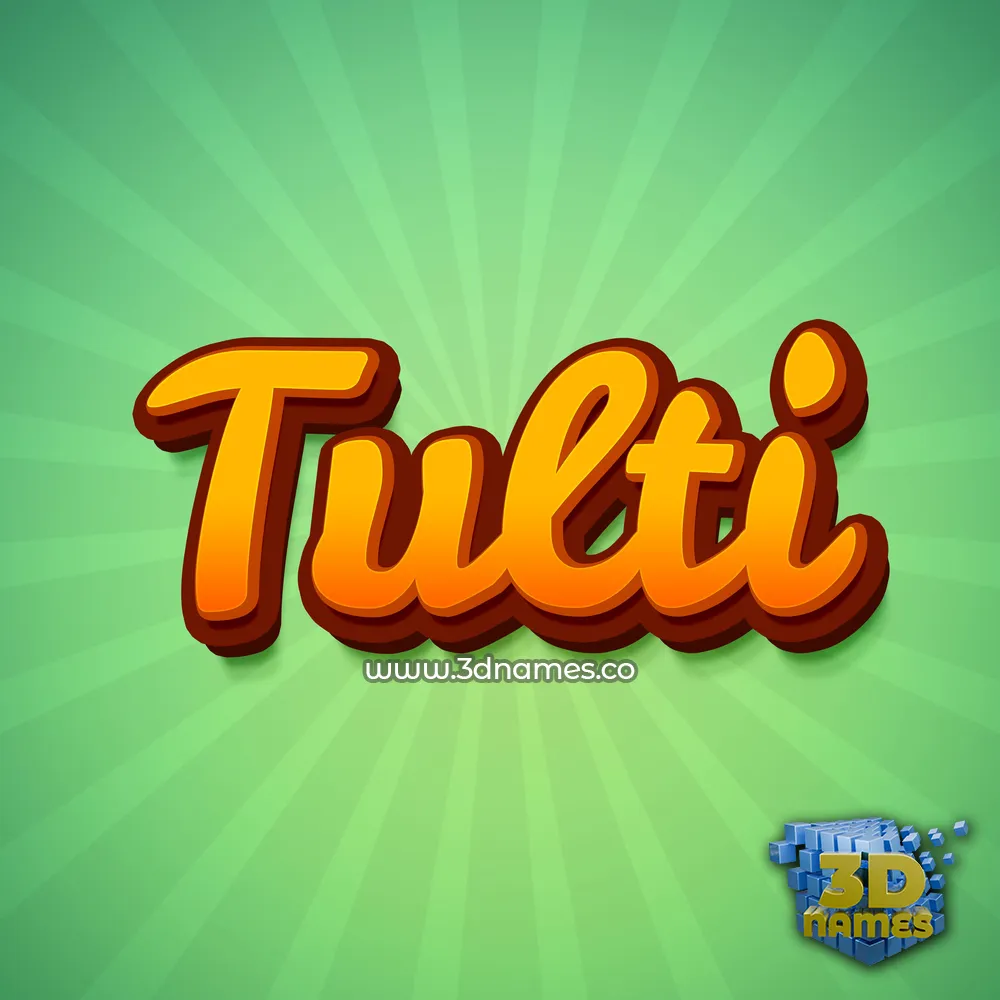 tulti in Green Rays style - 3D name wallpaper