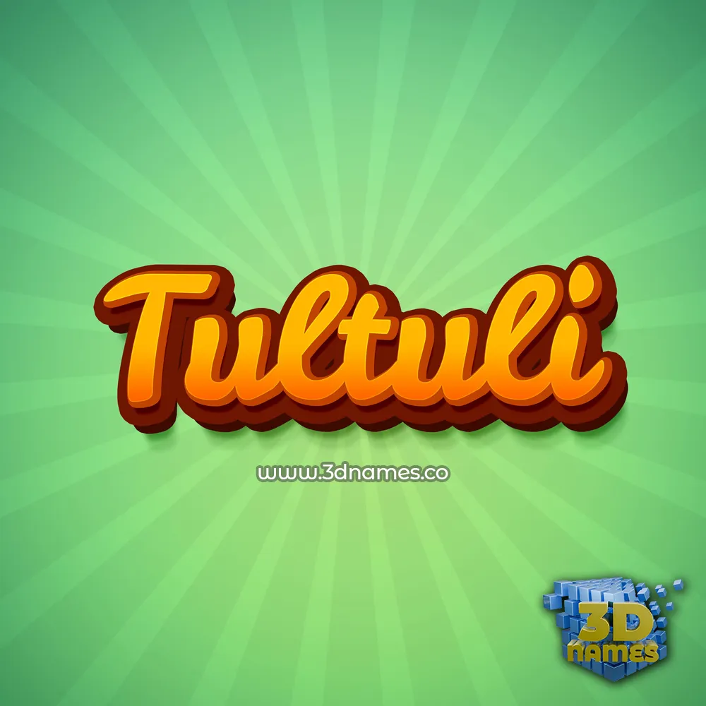 tultuli in Green Rays style - 3D name wallpaper