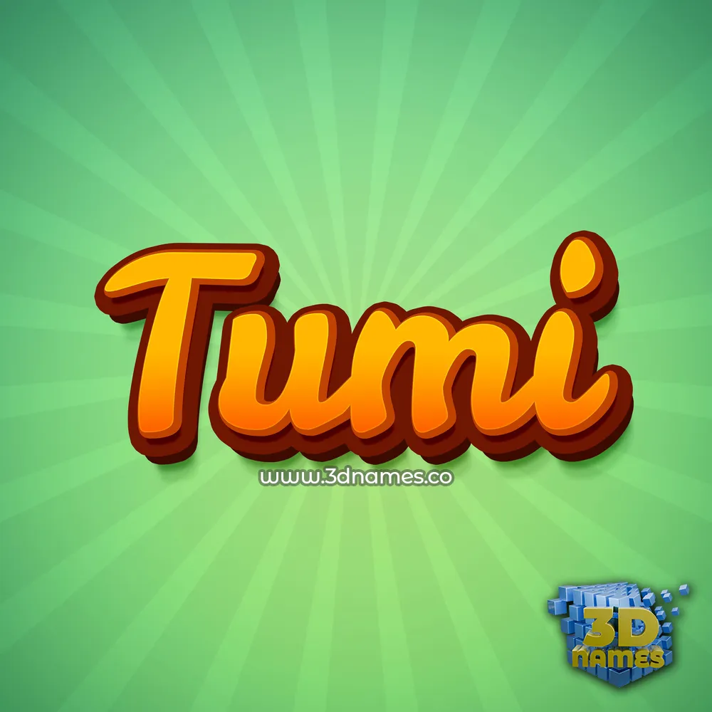 tumi in Green Rays style - 3D name wallpaper