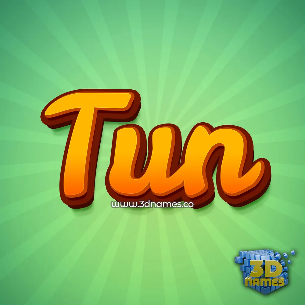 tun in Green Rays style - 3D name wallpaper