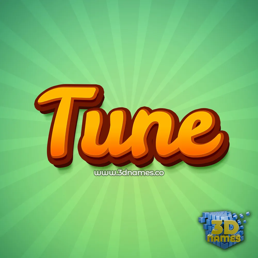 tune in Green Rays style - 3D name wallpaper