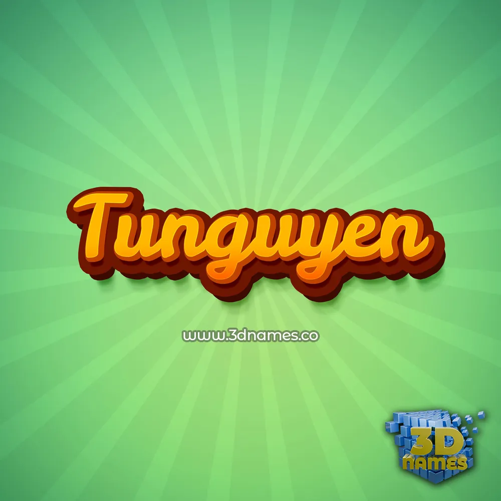 tunguyen in Green Rays style - 3D name wallpaper