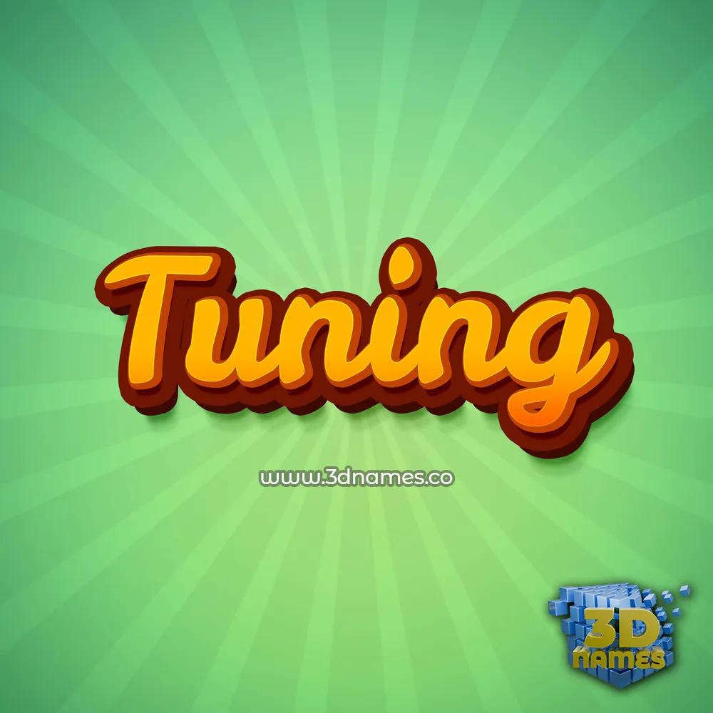 tuning in Green Rays style - 3D name wallpaper