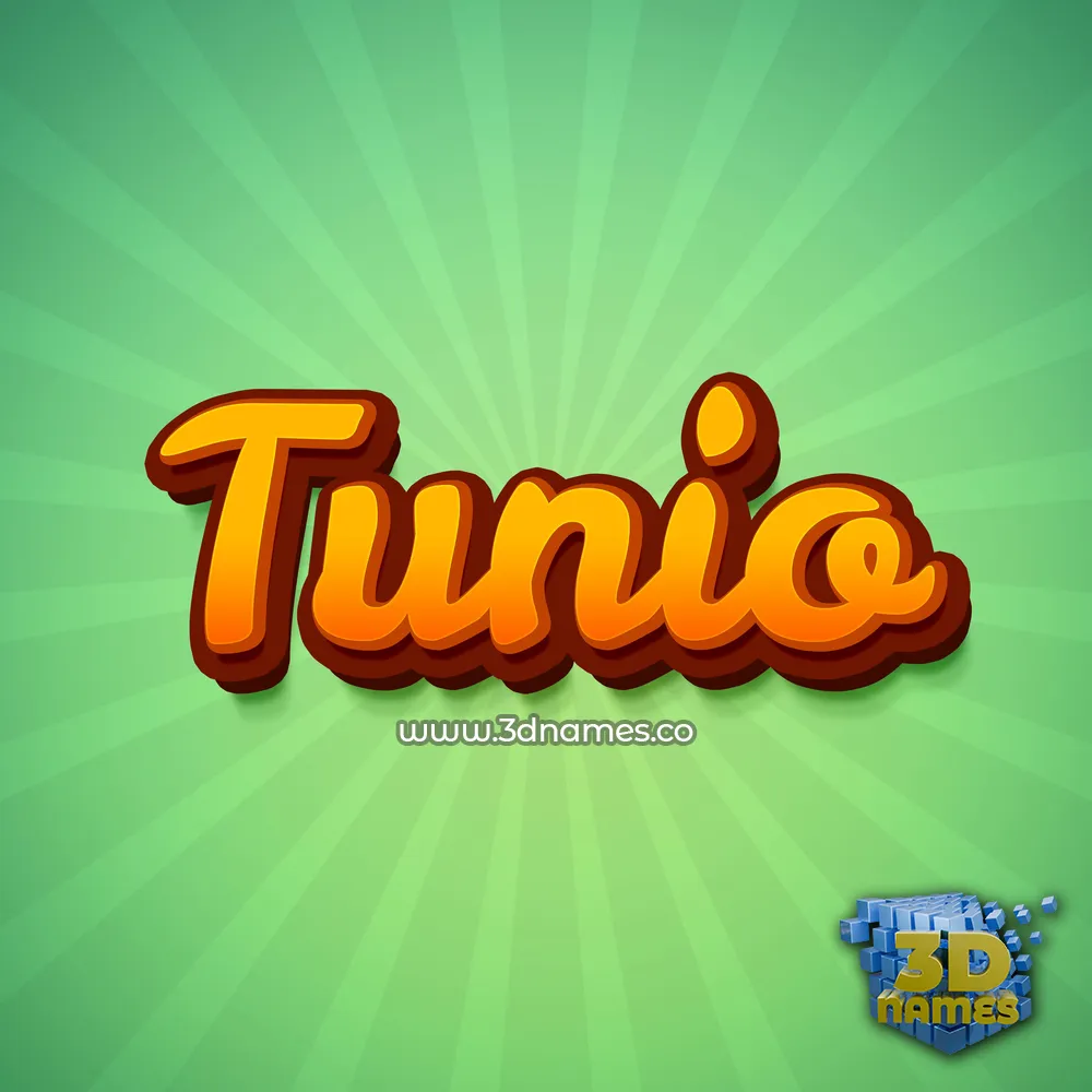tunio in Green Rays style - 3D name wallpaper