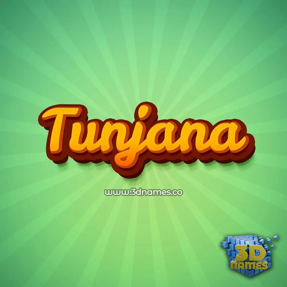 tunjana in Green Rays style - 3D name wallpaper