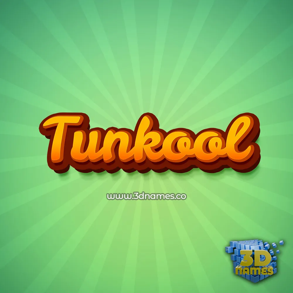 tunkool in Green Rays style - 3D name wallpaper