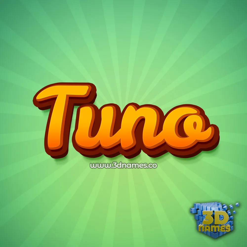 tuno in Green Rays style - 3D name wallpaper