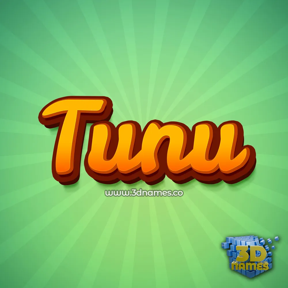 tunu in Green Rays style - 3D name wallpaper
