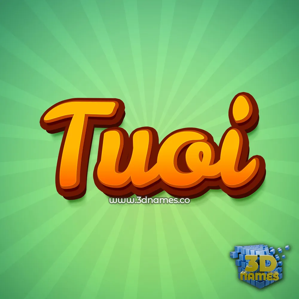 tuoi in Green Rays style - 3D name wallpaper