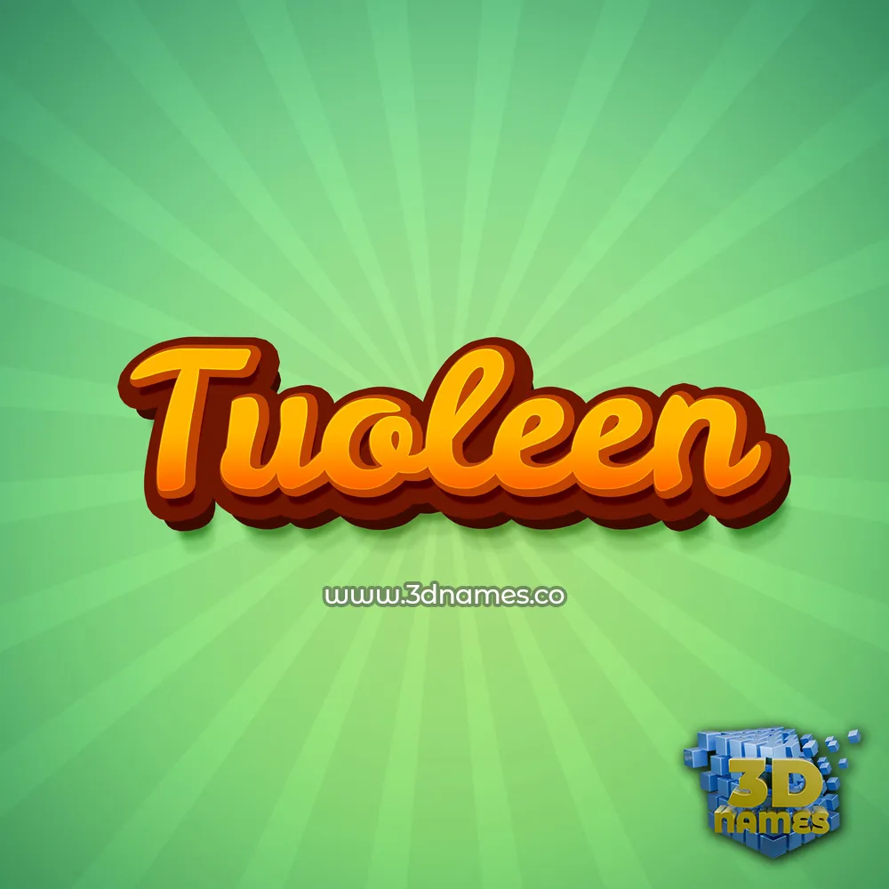 tuoleen in Green Rays style - 3D name wallpaper