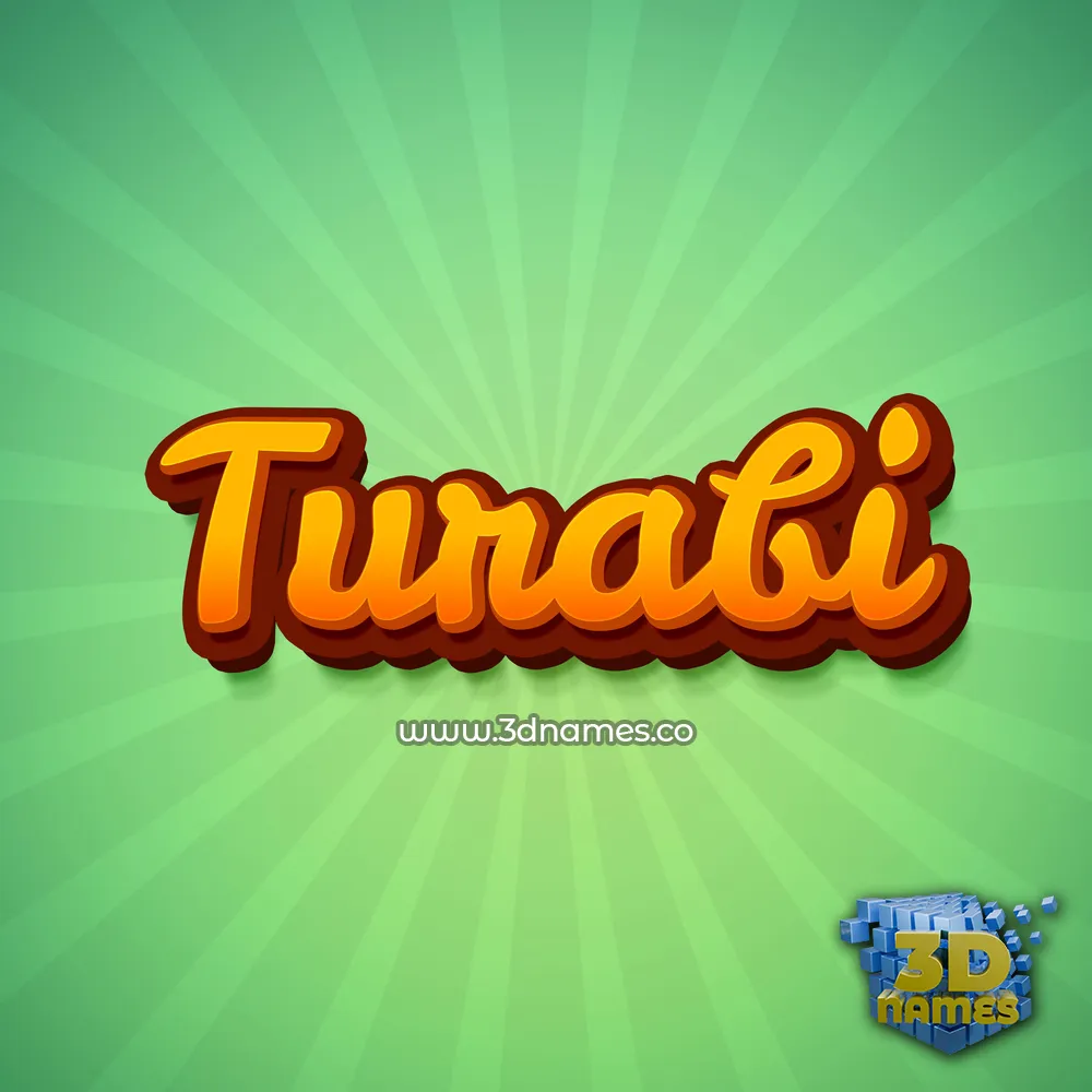 turabi in Green Rays style - 3D name wallpaper
