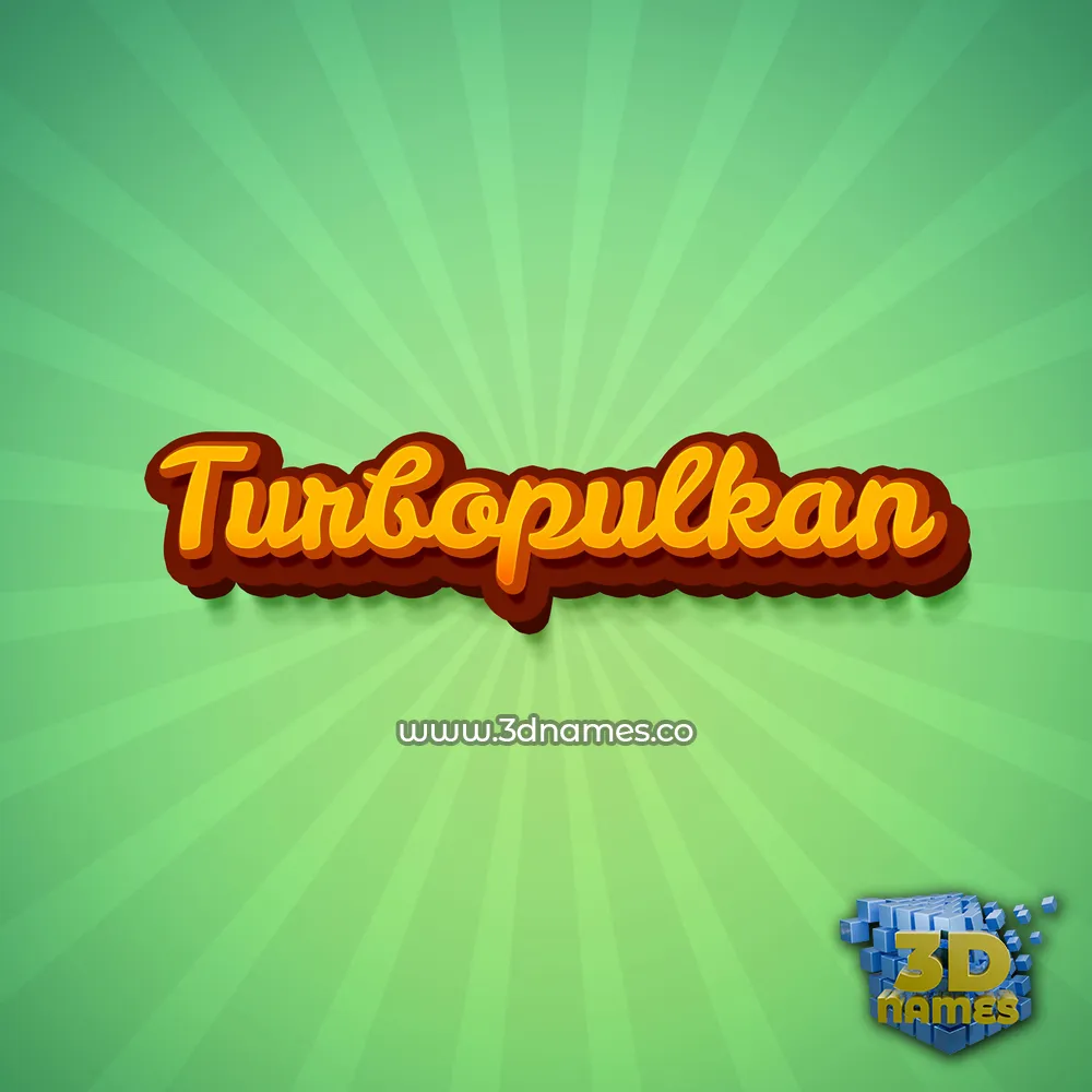 turbopulkan in Green Rays style - 3D name wallpaper