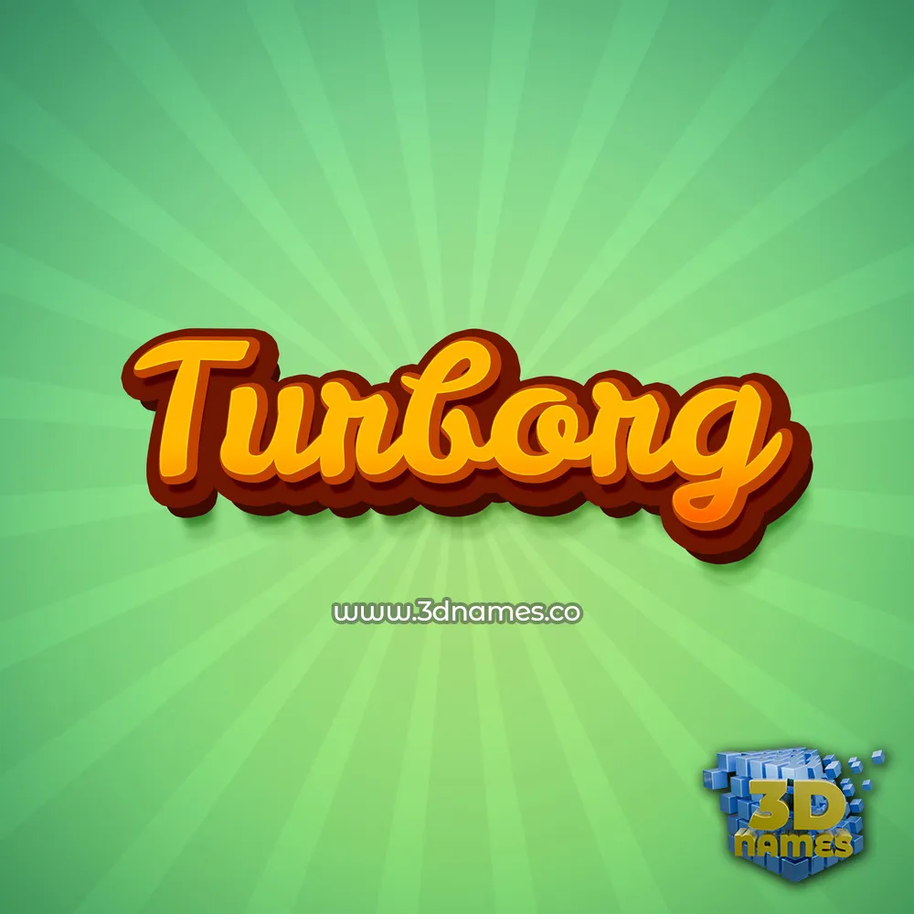turborg in Green Rays style - 3D name wallpaper