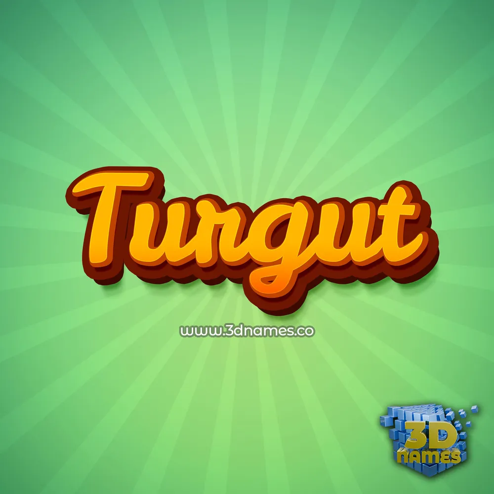 turgut in Green Rays style - 3D name wallpaper