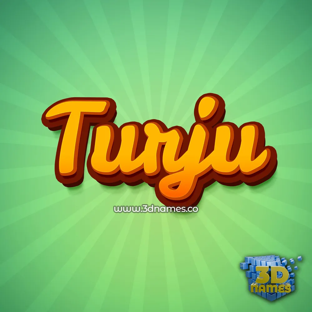 turju in Green Rays style - 3D name wallpaper