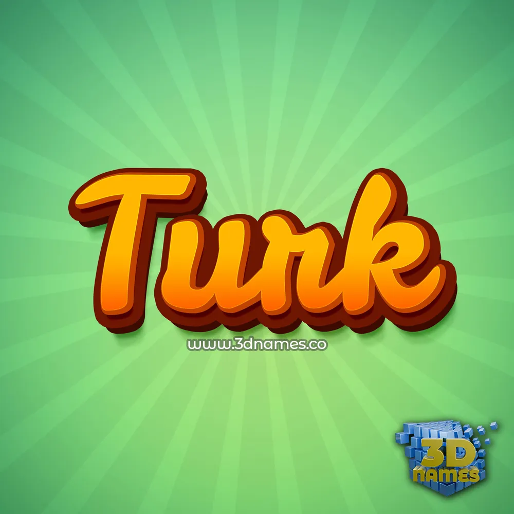 turk in Green Rays style - 3D name wallpaper