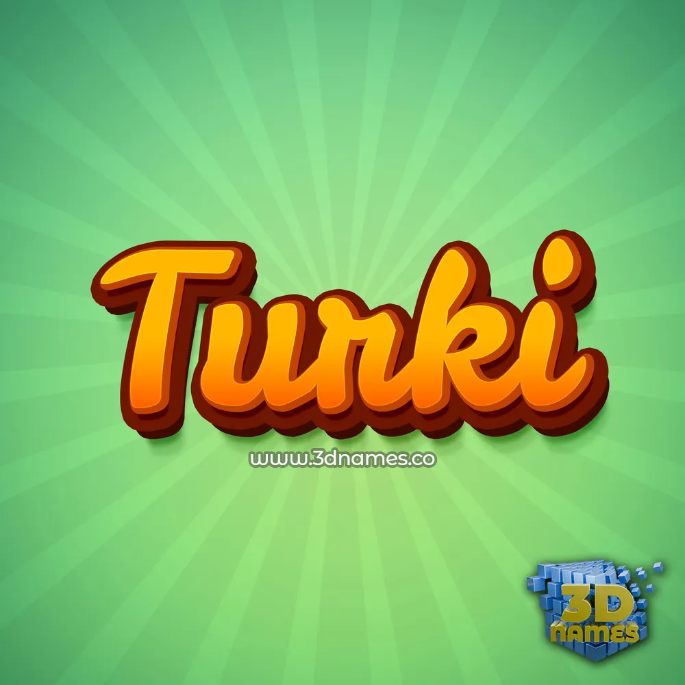 turki in Green Rays style - 3D name wallpaper