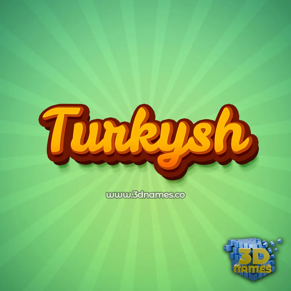 turkysh in Green Rays style - 3D name wallpaper