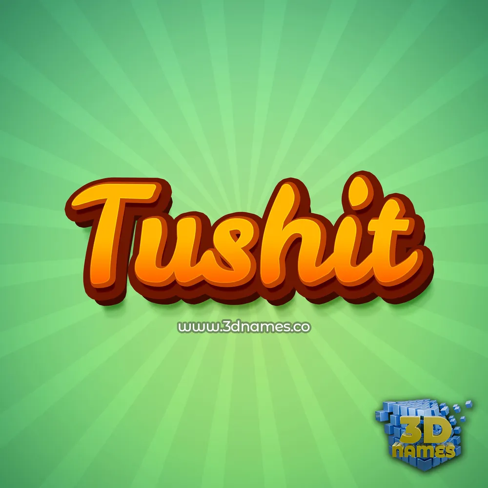 tushit in Green Rays style - 3D name wallpaper
