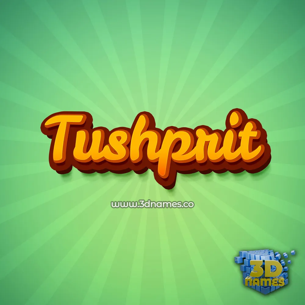 tushprit in Green Rays style - 3D name wallpaper