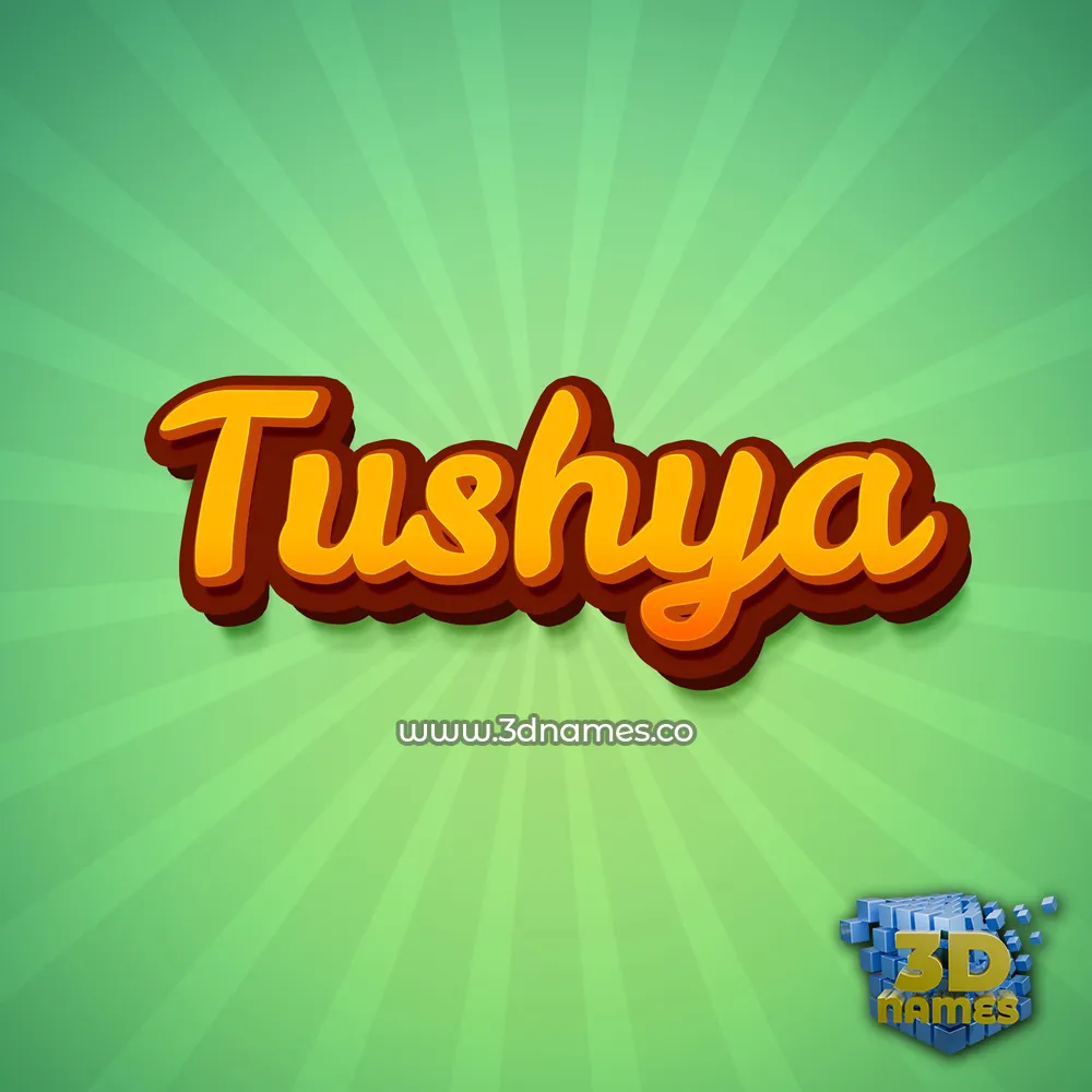 tushya in Green Rays style - 3D name wallpaper