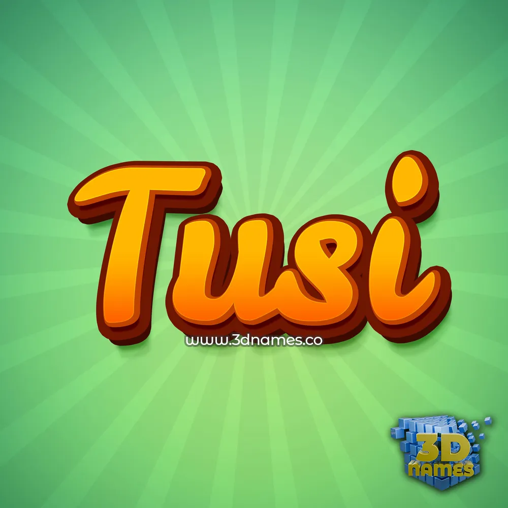tusi in Green Rays style - 3D name wallpaper