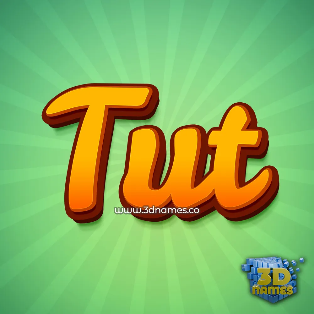 tut in Green Rays style - 3D name wallpaper