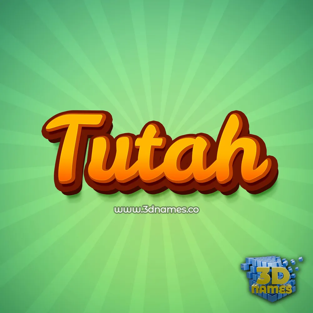 tutah in Green Rays style - 3D name wallpaper