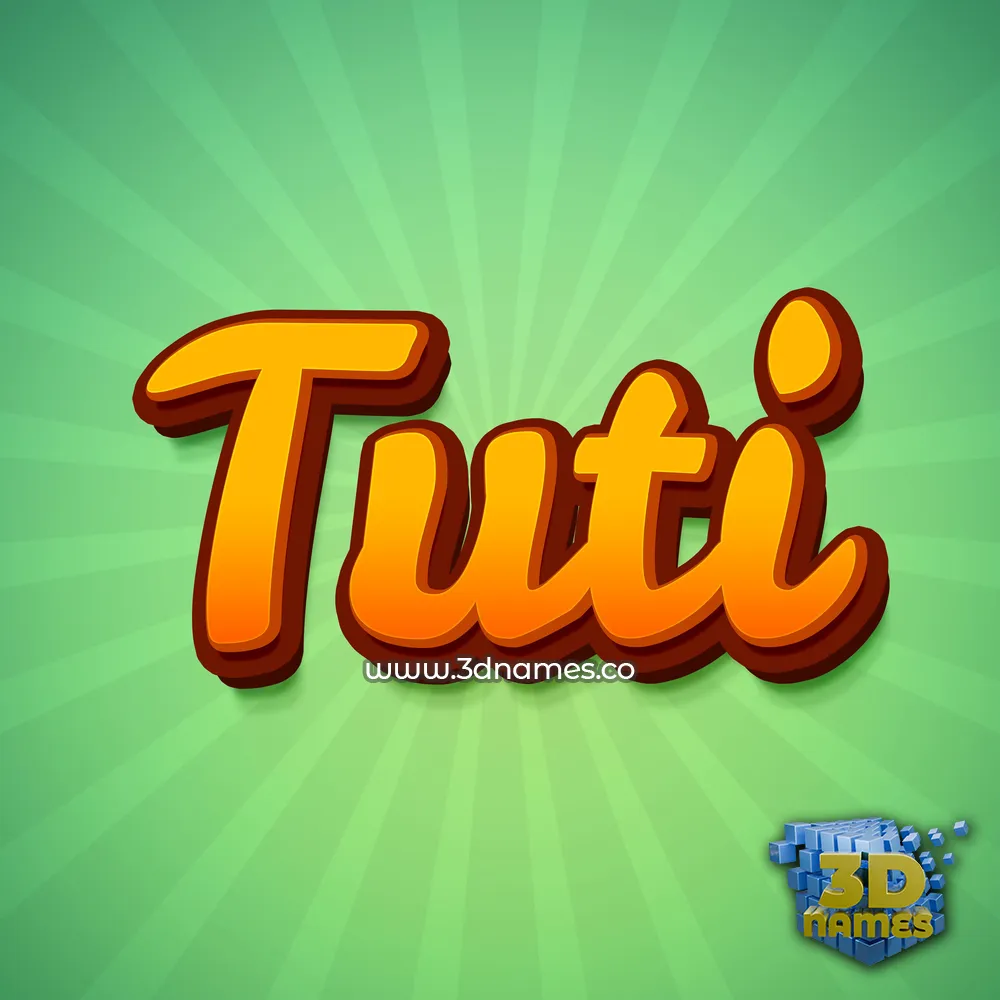 tuti in Green Rays style - 3D name wallpaper
