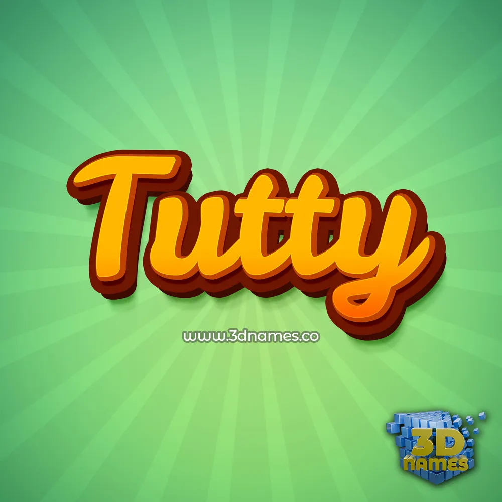 tutty in Green Rays style - 3D name wallpaper