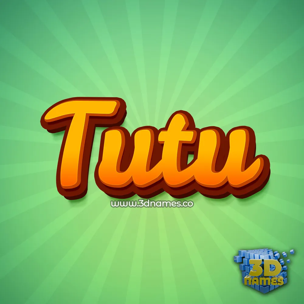 tutu in Green Rays style - 3D name wallpaper