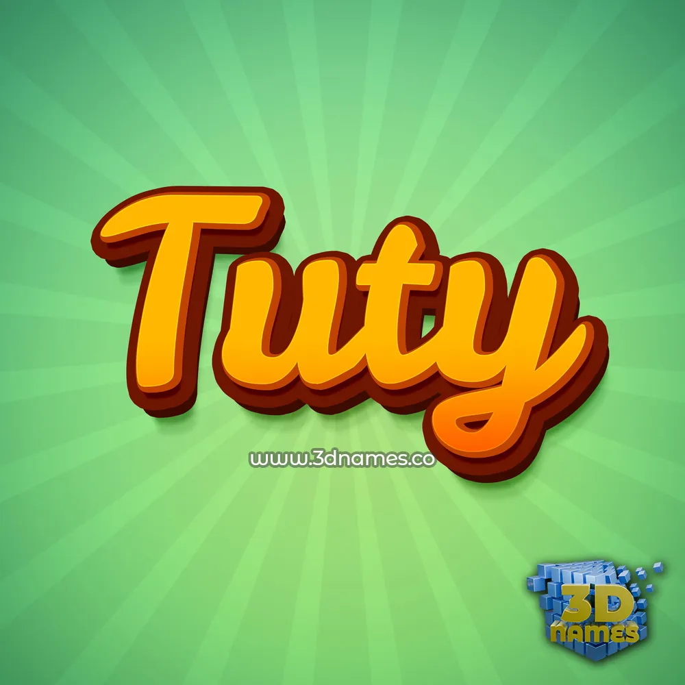 tuty in Green Rays style - 3D name wallpaper