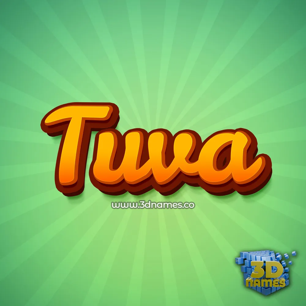 tuva in Green Rays style - 3D name wallpaper