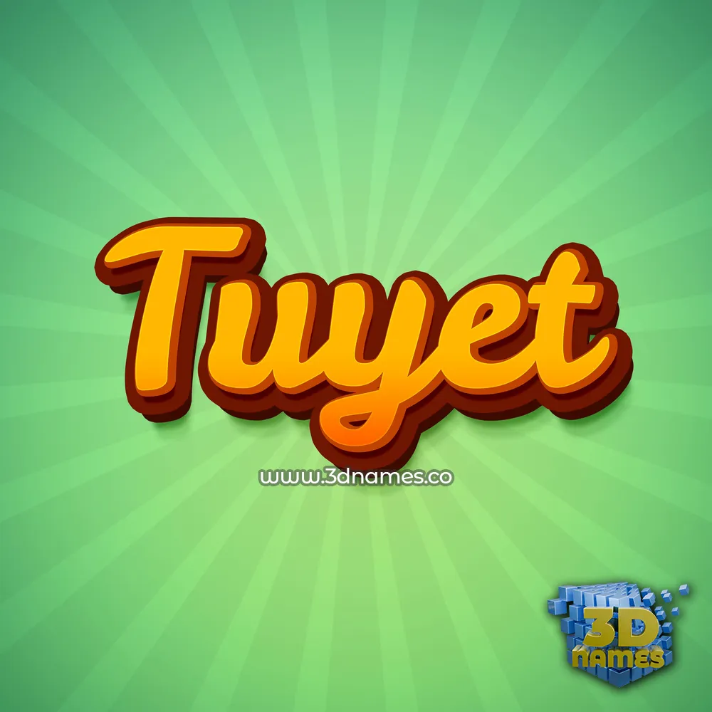 tuyet in Green Rays style - 3D name wallpaper