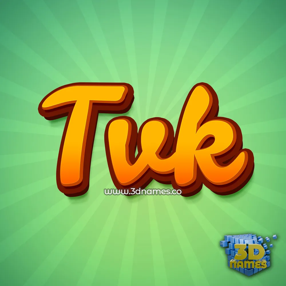 tvk in Green Rays style - 3D name wallpaper