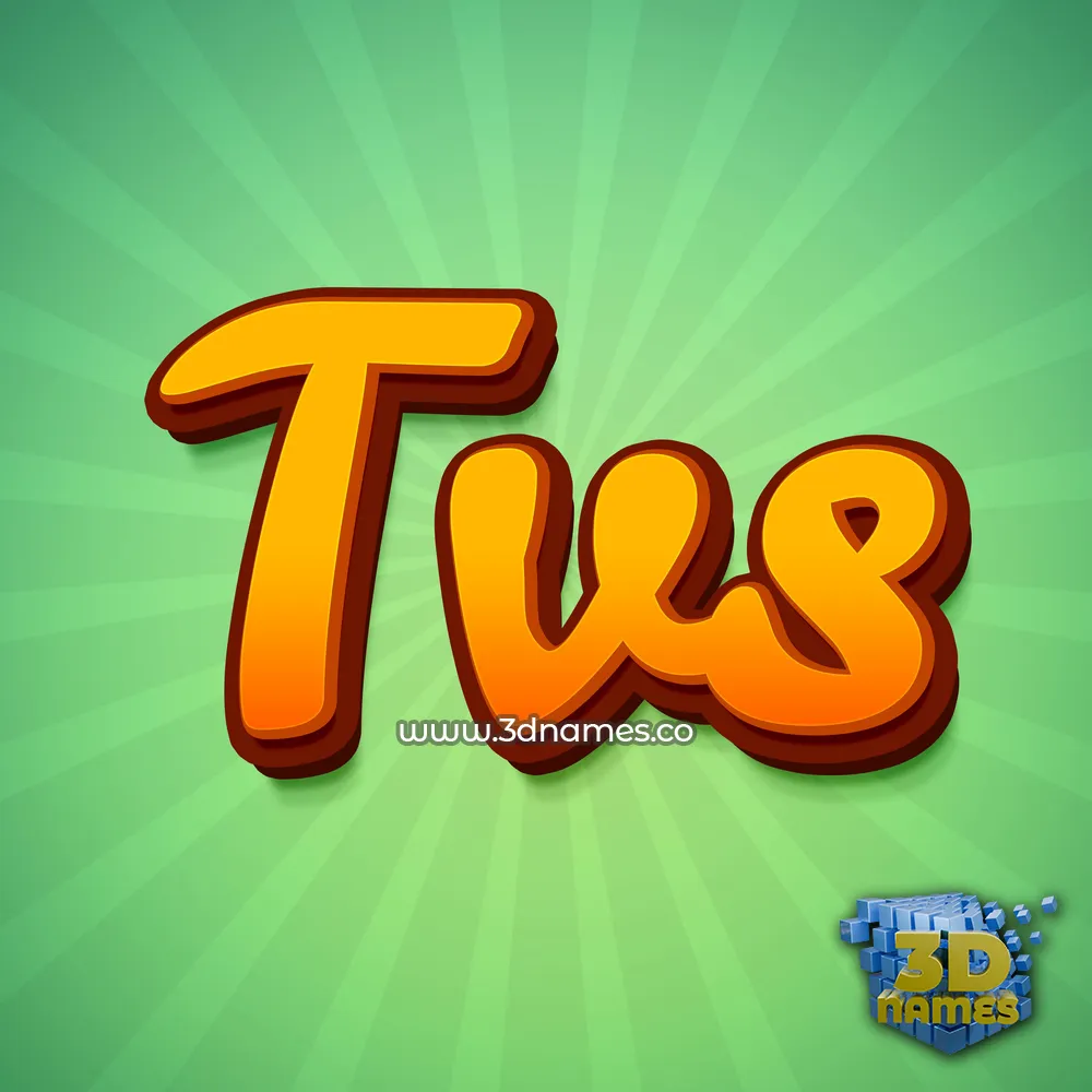 tvs in Green Rays style - 3D name wallpaper