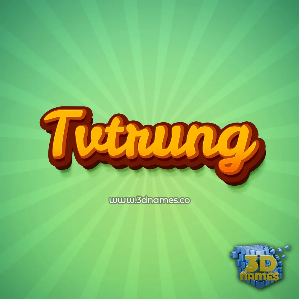 tvtrung in Green Rays style - 3D name wallpaper