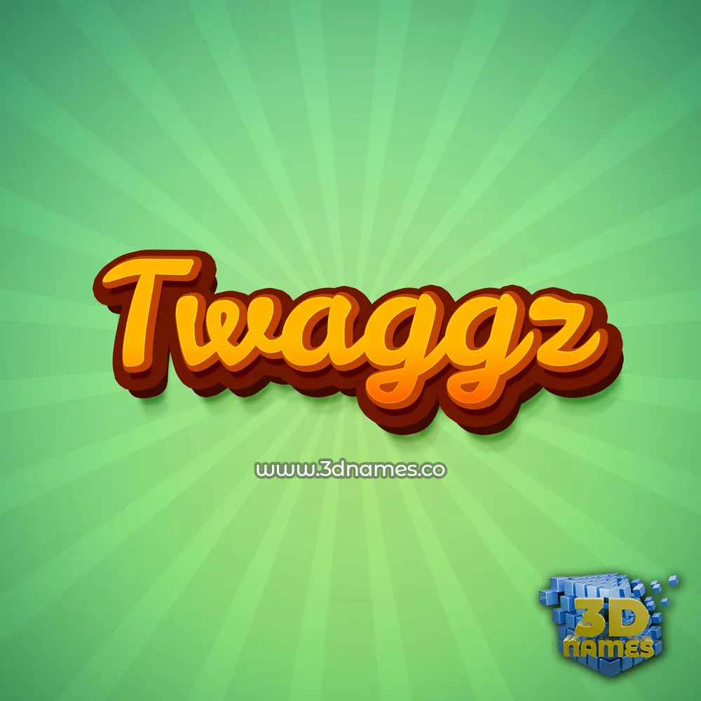 twaggz in Green Rays style - 3D name wallpaper