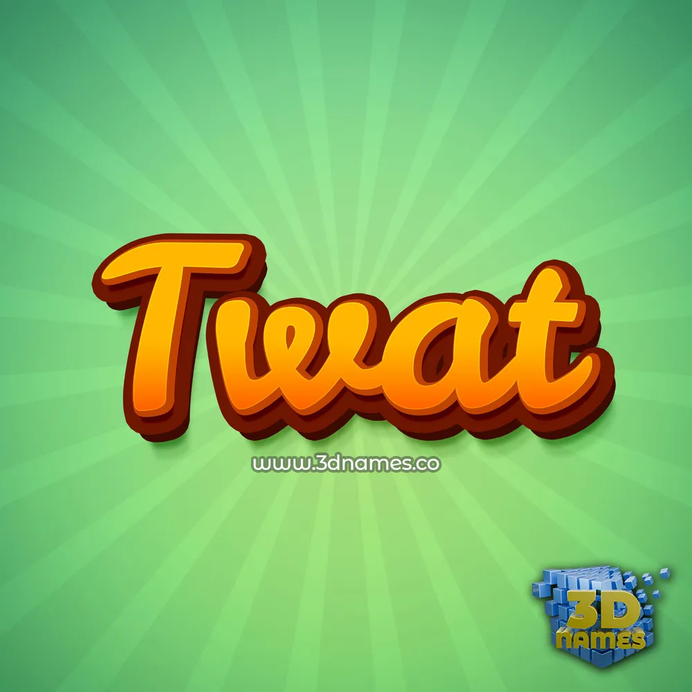 twat in Green Rays style - 3D name wallpaper