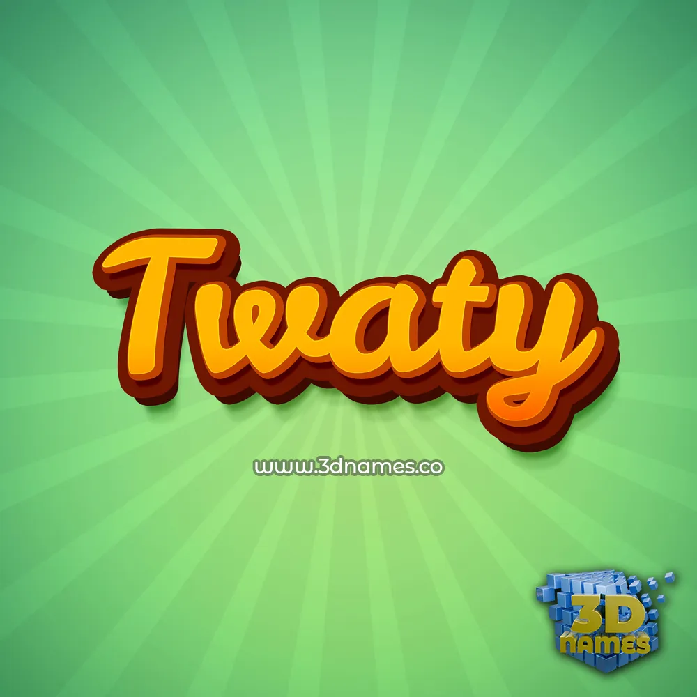 twaty in Green Rays style - 3D name wallpaper