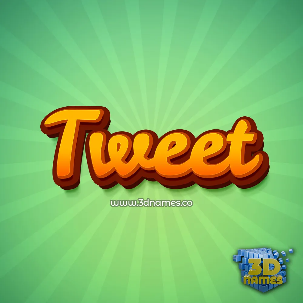 tweet in Green Rays style - 3D name wallpaper