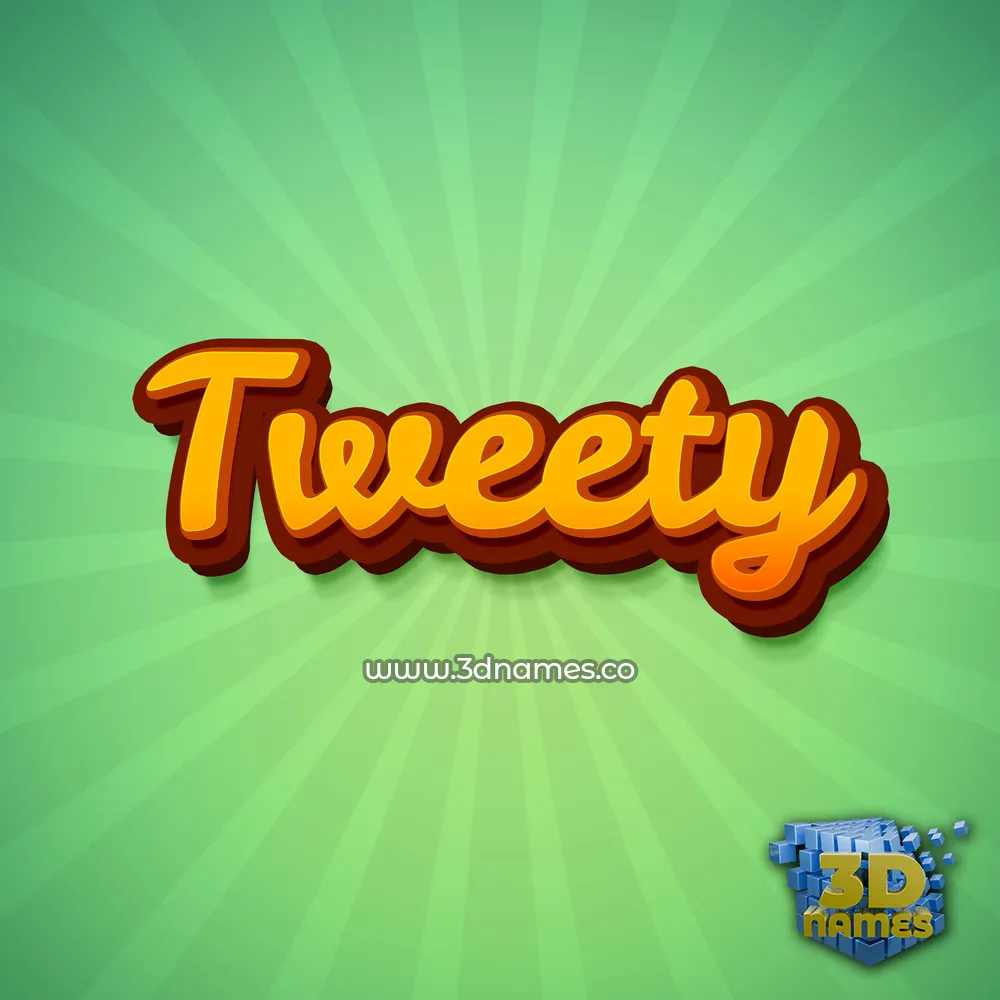 tweety in Green Rays style - 3D name wallpaper