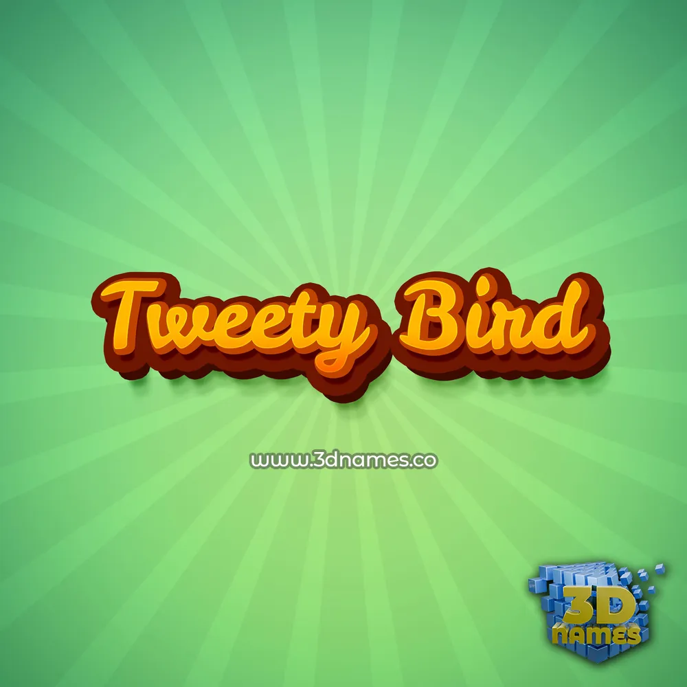tweety bird in Green Rays style - 3D name wallpaper