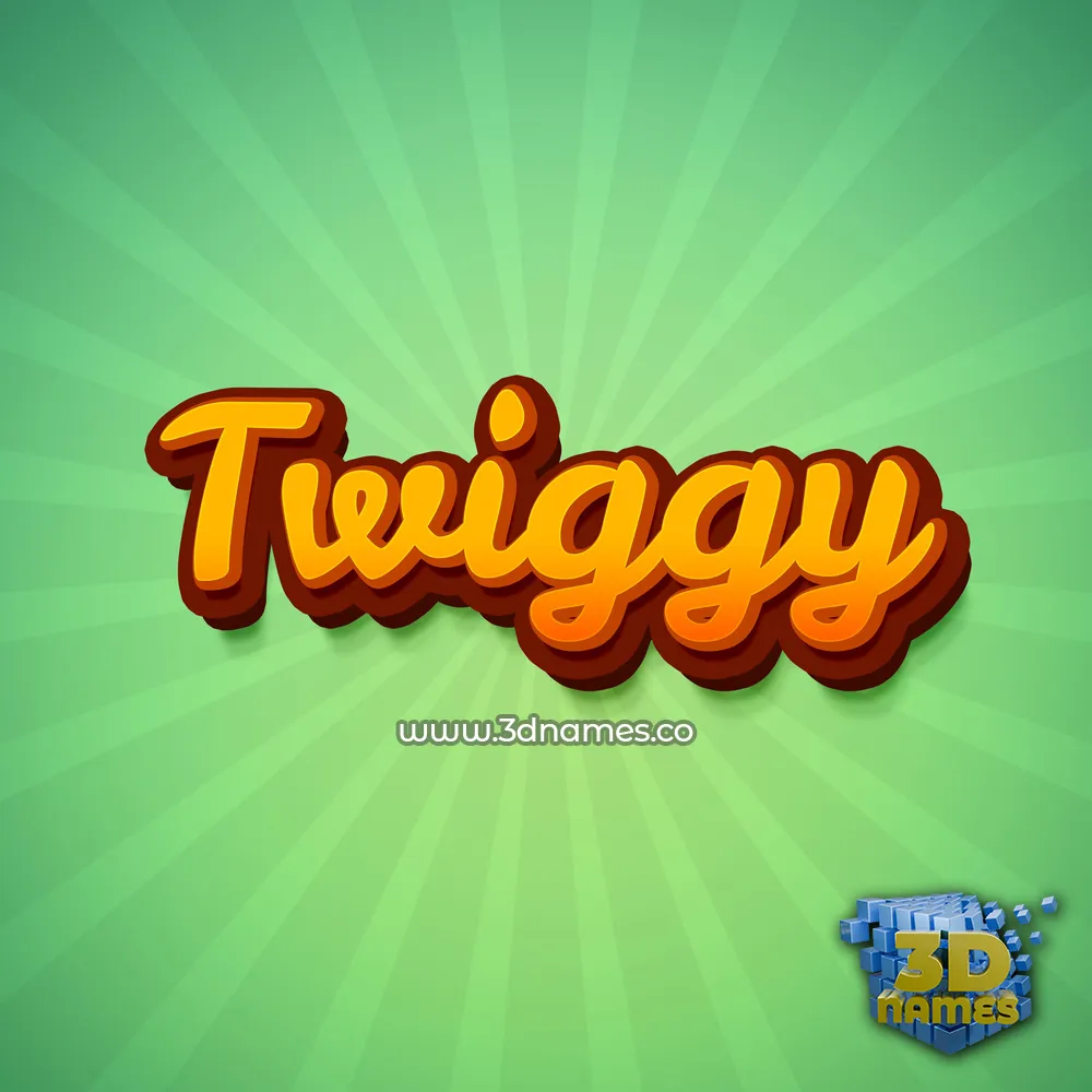 twiggy in Green Rays style - 3D name wallpaper