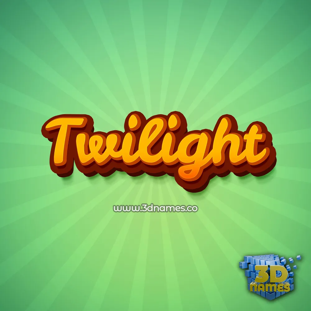 twilight in Green Rays style - 3D name wallpaper