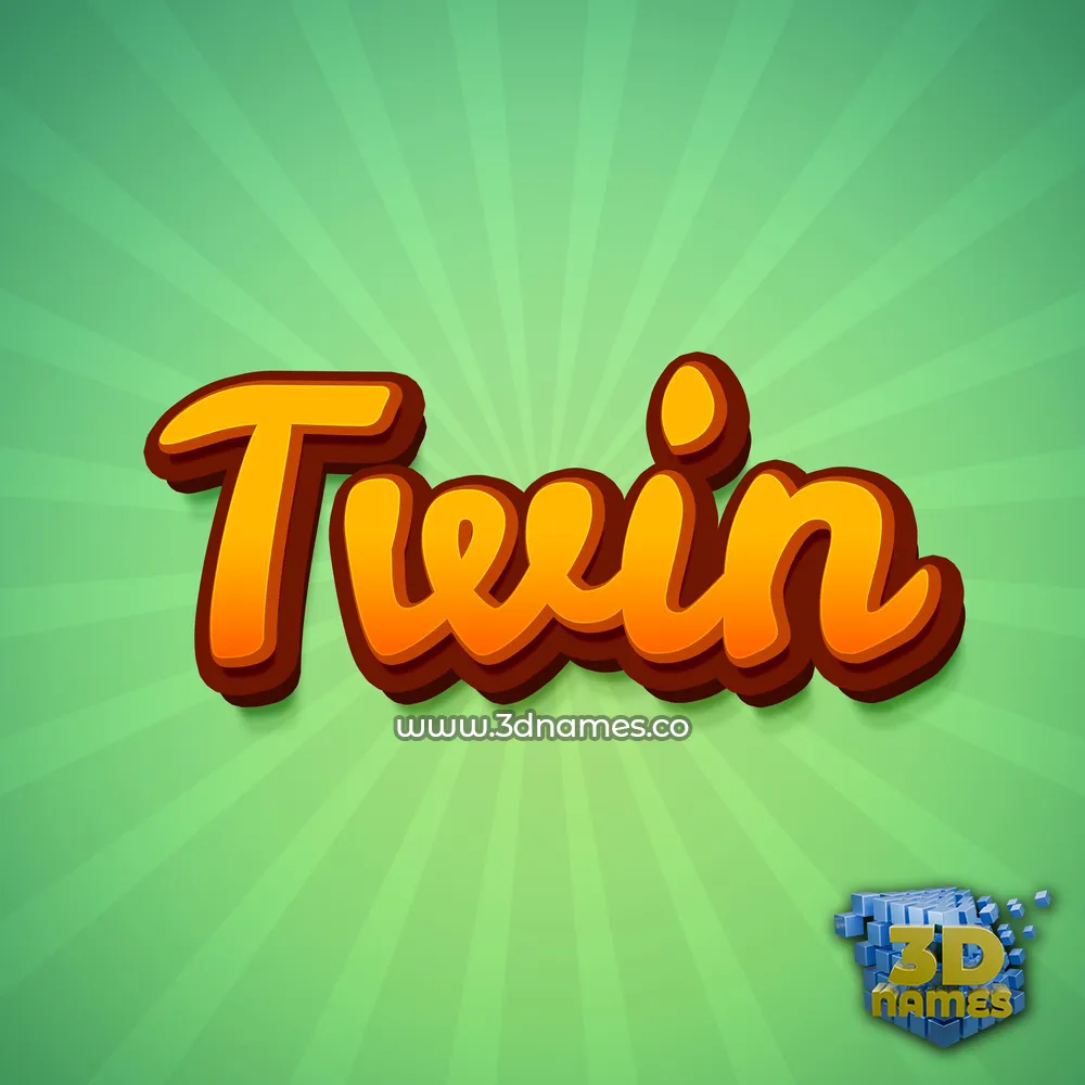 twin in Green Rays style - 3D name wallpaper