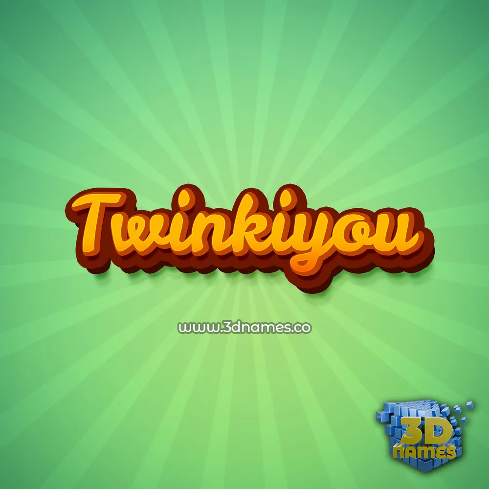 twinkiyou in Green Rays style - 3D name wallpaper
