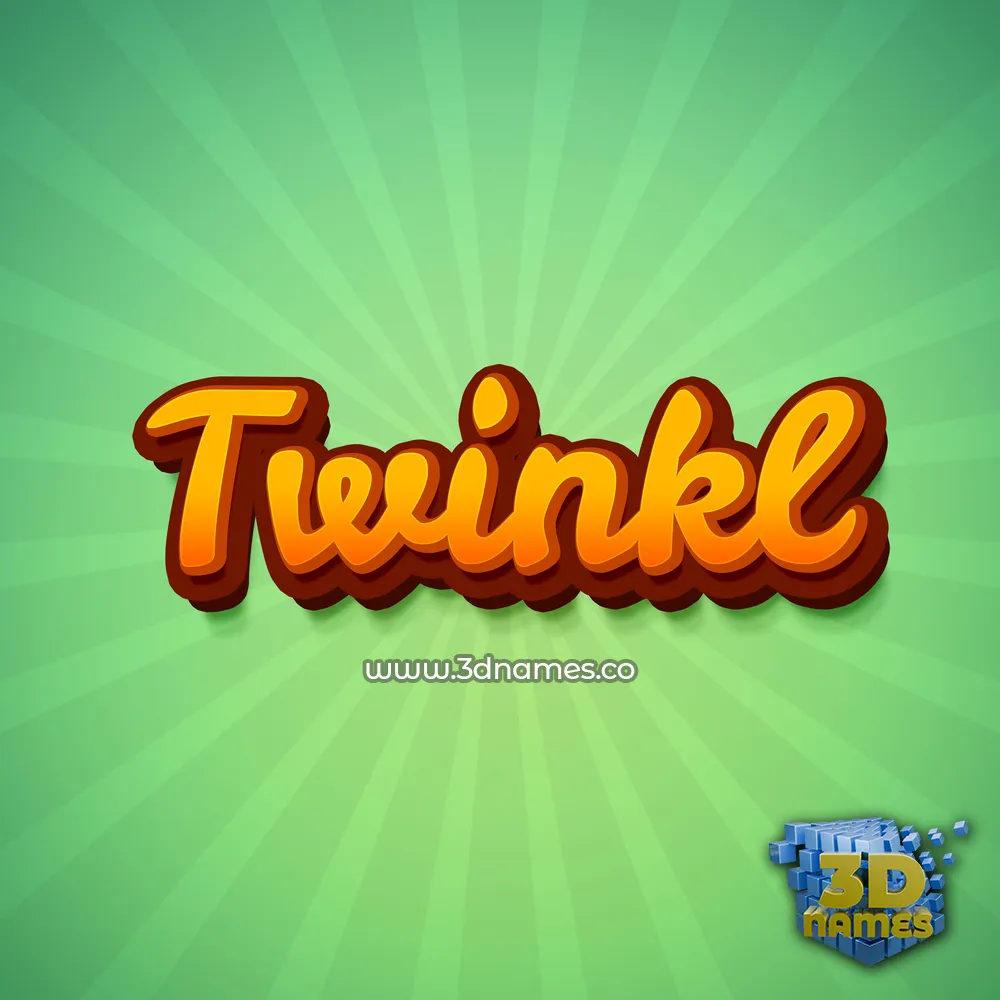 twinkl in Green Rays style - 3D name wallpaper