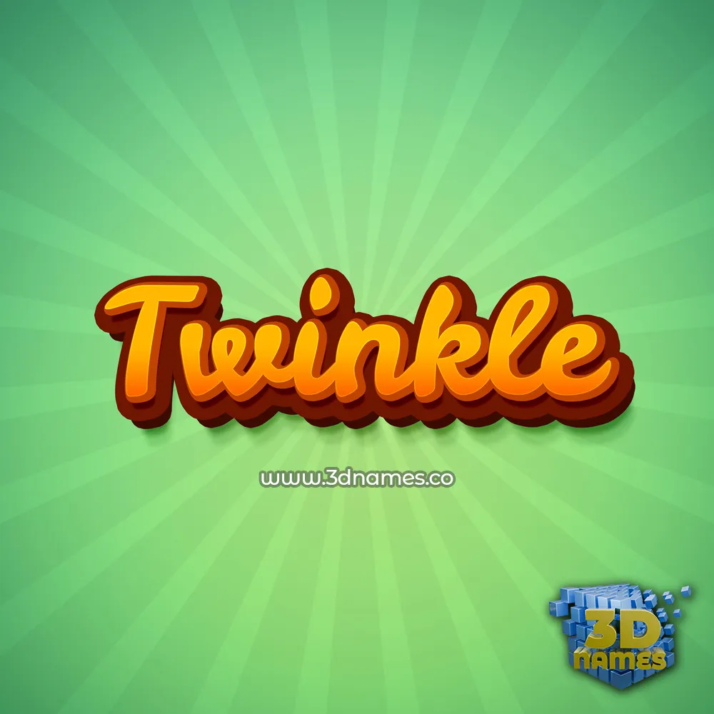 twinkle in Green Rays style - 3D name wallpaper