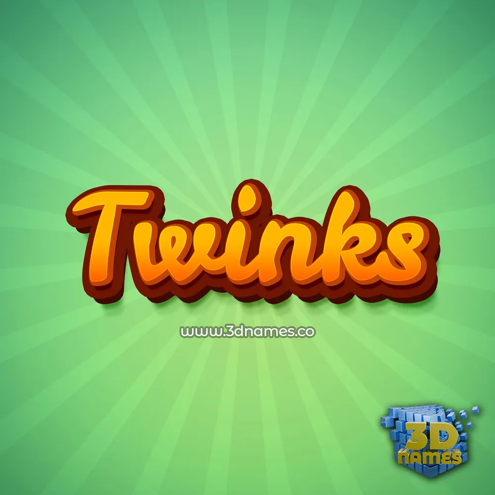 twinks in Green Rays style - 3D name wallpaper